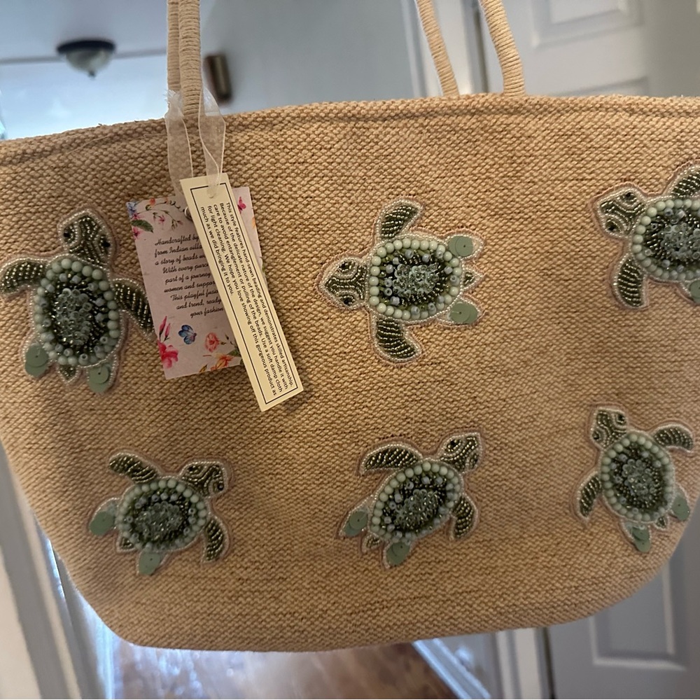 Viral TJMaxx Made in India Beaded turtle tote bag